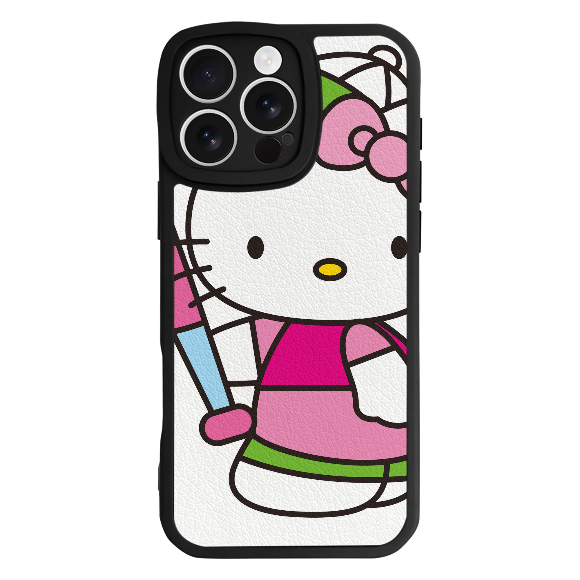 （画像用） Hello Kitty ハローキティ 【iPhone 16シリーズ対応】シリコンスマホケース（レザー調） 材質：シリコン